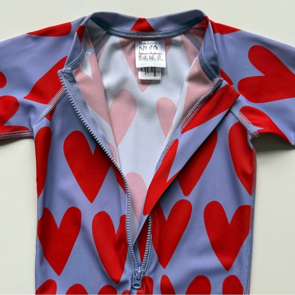 Hanna Andersson Baby Rashguard Suit - Hearts On Hearts On Sweet Lavender - 6-12M - Picture 8 of 13